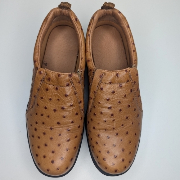 Roper Performance tan brown leather slip on clogs loafers ostrich womens sz 6.5 - Picture 4 of 10